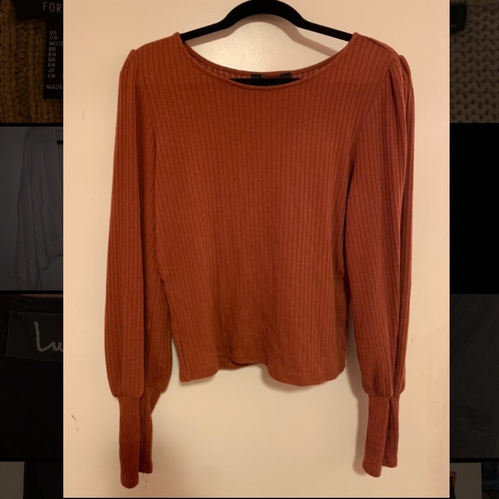 Burnt orange long sleeve shirt